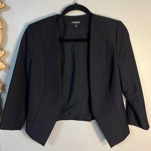 EXPRESS Brand classic black cropped, three-quarter sleeve jacket, fully lined.